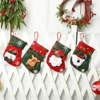 Mini božićne čarape, 6 3D Xmas Čarapa za božićne stablo ukrasi ukrasi, santa claus snjegovinski poklon