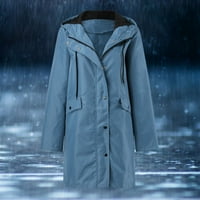 NJSHNMN ženska lagana kiša na otvorenom plus veličine vodootporni kaputi s kapuljačom, s, plavi