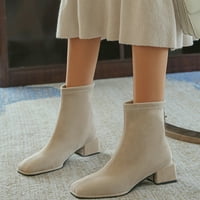 Adviicd čizme za žene za žene Ženske cipele na petu Dame Fashion Solid Color Squock Square Toe Tople