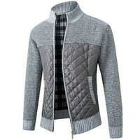 Vivianyo HD muški kaputi i jakne čišćenje muške modne modne jesen i zimske karirane ručke pletene džemper