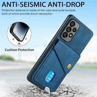 za Samsung Galaxy A04E, novčanik s utorima sa karticom, robusni udarni udarci protiv ogrebotine s ručnim