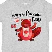 Inktastična sretna Kanada Dan sladak crveni dabar sa kanadskom zastavom Poklon malih dječaka ili majica