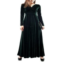 Prednjeg swalda Ženska haljina Čvrsta boja Maxi haljine rukave večernja haljina casual v izrez Royal
