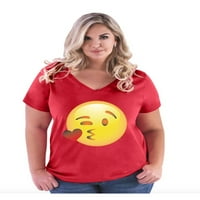 Normalno je dosadno - Ženska majica plus veličine V-izrez, do veličine - Emoji Winky Face