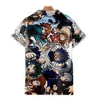 FNNYKO Havajski majice Anime Moj heroj Academia Print Casual Shortsleeve Kubanske ovratnike Dugme na Havajsku Fahion košulju za dječake i muškarce