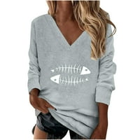 Ženska modna ležerna štampana košulja s dugim rukavima dukserica Top džemper duks hot8sl4488797
