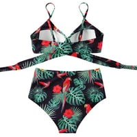 Dvije odijelo za kupanje Halter Top kupaći kostimi za žene s kratkim ženskim čepovima Strip Strip kupaći