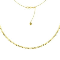 14k žuto zlatni šuplji FIGARO Chain Choker podesiva ogrlica - 3. grama