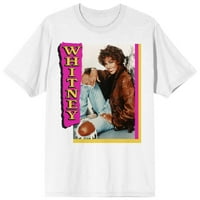 Muški Whitney Houston 90-ih Foto zaslon za fotografije Bijela grafička majica-X-Large