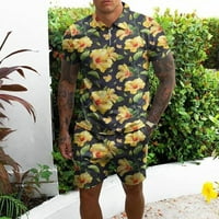 Muški Polo Hrats Set gumb niz majicu kratkih rukava + hlače od plaže
