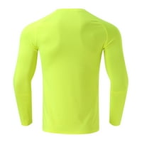 Aaimomet Mens Graphic T-majice Fitness Sportski brzi prženje dugih rukava majica okrugli izrez Čvrsta