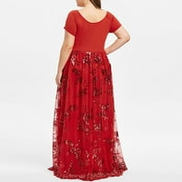 Haljina za žene Pokretač labavo jesen i zimski klasični kratki rukav moda O vrat casual casual crvene