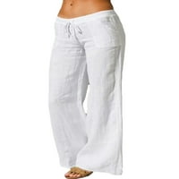 Niveer žene pantalone džepovi sportske hlače Čvrsto boje Flare Pant comfy crtač bež xxl