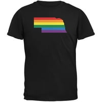 Nebraska LGBT Gay Pride Rainbow Crna za odrasle majica - mala