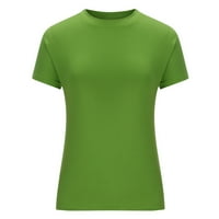 Yyeselk Womens Stretchy Tops Kratki rukav Thirt usjeva Top Crewneck Tee majice Solid bluza 50% Isključeno Specijalno zazora Tunic Green XL