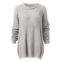Džemperi s dugim rukavima Akiigool za žene dugih rukava za žene jeseni kabel pletene dugih rukava kratki