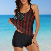 Dan nezavisnosti za ženska američka 4. jula Ispis Strappy Back Tankini Set Dva odijelo za kupaće odjeće Pogulite dva kupaće kostime za žene materinstvo kupaćih odijela za žene