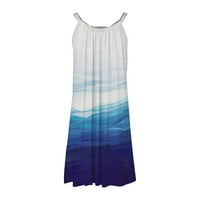 Clear YoHome Ljetne haljine Ženske ispisane sunčeve plaže plave s