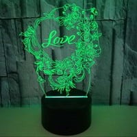 Sh Love 3D noćno svjetlo sa daljinskim upravljačem Smart Touch 3D Illusion LED svjetiljka za zabavu