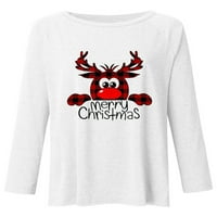 Neilla dame Tee Crab tisak T-majica dugih rukava majica Žene veseli božićni pulover Crew Bluza Bluza
