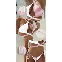 Leey-World Weons kupaći kupališta za žene za žene cvjetni print Halter trokuta Tie Side Bikini kupaći