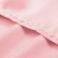 Guvpev ženska puna boja modna rever slim fit prorezan džep kardigan kaput od odijela - ružičasta m