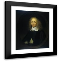 Caspar Netscher Black Moderni uokvireni muzej Art Print pod nazivom - Portret Constantijn Huygensa