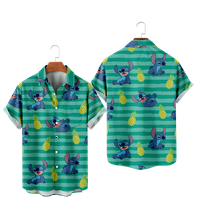 Slatka majica Stitch kratki rukavi 3D tiskarske košulje Havajski košulje Outfit roditelj-dijete