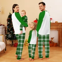 Naughty Božićna porodica Božić, plairani božićni pidžama-bijeli zeleni zeleni bivolski plastirani zeleni