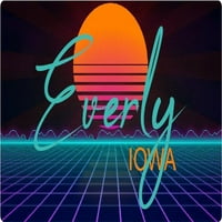Everly Iowa Vinil Decal Stiker Retro Neon dizajn