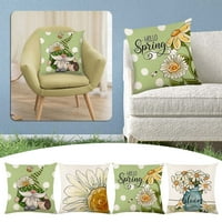Eguiwyn Farmhouse Jastuk Pozdrav Spring cvjetni sivi i bijeli kauč za jastuče Proljetne ukrase za kauču