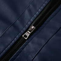 Outfmvch jakne za muškarce Ležerne kožne kožne jakne sa ovratnikom Zipper džepni kaput Ženski vrhovi