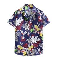 Muška line havajska košulja majica s dugim rukavima majica za majicu za majicu Man kratki rukav na otvorenom