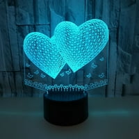 Promjena boje 3D hologram Ljubavna srčana svjetiljka USB akrilno svjetlo za dom