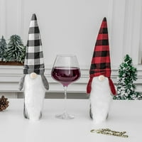 Božićno navlake za vino, ručno rađene Tomte švedske gnome vinski topke za vino Dekorativni švedski Santa