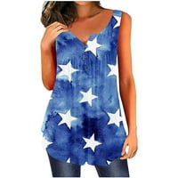 Američke zastava Thirts Top za žene 4. srpnja Košulje zvijezde Striped vrhovi USA zastava za zastavu