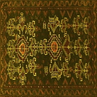Ahgly Stroj za upotrebu u zatvorenom kvadratu Perzijski žuti tradicionalni prostirke, 3 'kvadrat