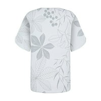 Bluze za žene Ljetne vrhove V-izreze tiskane majice kratki rukav majica casual bode Split Tunic Tops