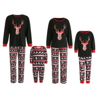 Božićne pidžame Usklađivanje obitelji Pajamas Set Elk Plaid hlače Xmas PJS pidžame za porodicu