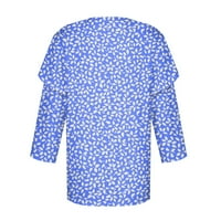 Feterrnal ženska modna casual print v izrez Petal rukava Tri četvrtine majica rukava Top ženskih vrhova
