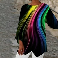 Ženske grafičke grafičke grafičke grafičke majice dugih rukava Top pulover prevelike majice Jednostavna