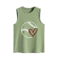 Dressy tenkovi za žene Dame Ljetni modni čvrsti boja Baseball Print uzorak bez rukava vrhunska majica