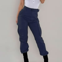 Povucite na crne hlače za žene Ženske hlače za rad Poslovne ležerne hlače Pantalone Ležerne hlače Čvrste