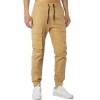 Lenago Cargo Radne hlače za muškarce Plus size Solid Slim Multi džepne tajice Ležerne prilike na otvorenom