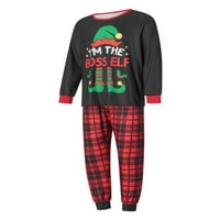 Eyicmarn Porodica koja odgovara Božićne pidžame, baby rhoper slovo ELF nogu šešira uzorka dugih rukava