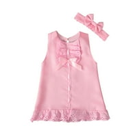 Baby Ljetna odjeća Djevojke Toddler čipka čipka čvrste boje bez rukava bez rukava s dva dijela odjeća za odjeću