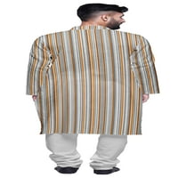 Atasi tiskani dugi asimetrični kurta pidžama set za muškarce Party Wear odjeće