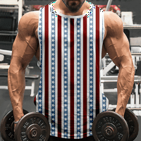 4. jula grafički mišićni majica bez rukava crvene plave zvijezde Eagle USA za zastavu Tank tee američki