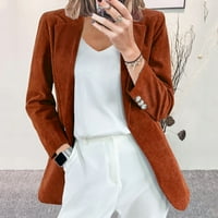 SNGXGN Office Women Business Solid Blazer Cloats Ležerno odijelo Slim Fit Long rukava Blazer Blazers za žene Poslovna casual, narandžasta, veličina XL