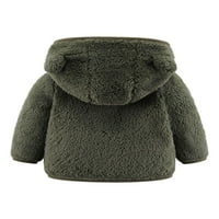 LUMENTO BABY Warm vanjska mokraćna jakna od runa zgušnjavaju plišani sherpa kaput obične jakne sa kapuljačom Vojne zelene 80 6-12m